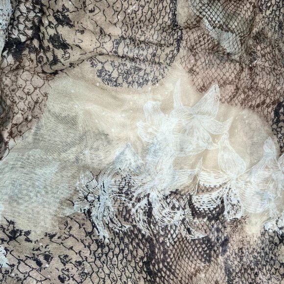 NWT Handmade Artistic Scarf by Sana – Abstract Neutral Design - Picture 2 of 16